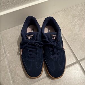 Reebok Brown Sole Sneakers with Navy and Pink